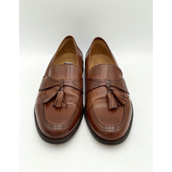 Johnston & Murphy Horner Tassel Loafers Saddle Tan 8 1/2 W Handcrafted in Italy - Picture 2 of 12